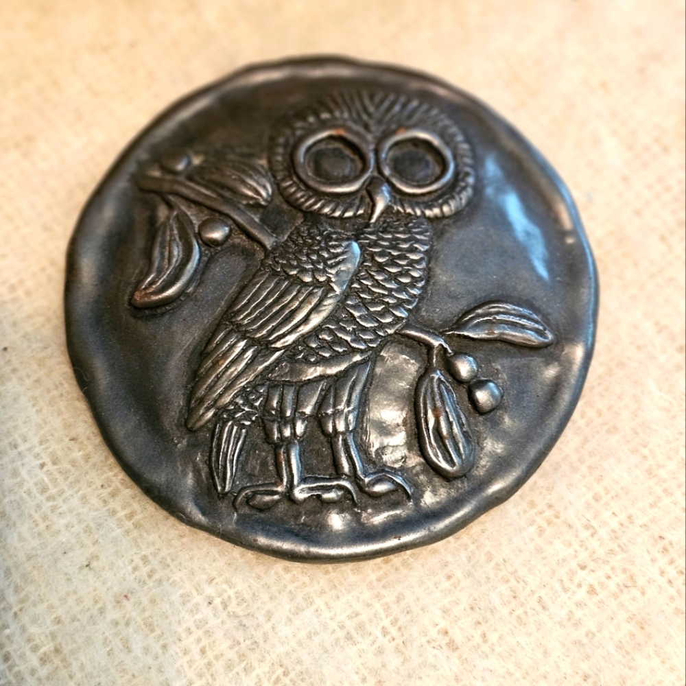 Hand Cast Pewter Owl